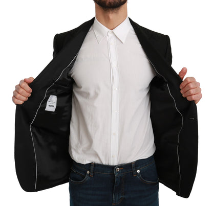 Dolce & Gabbana Black Slim Fit Coat Jacket MARTINI Blazer