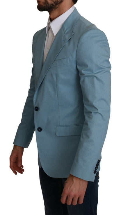 Dolce &amp; Gabbana Elegante blazer azul con estampado de fantasía