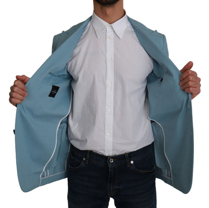 Dolce &amp; Gabbana Elegante blazer azul con estampado de fantasía