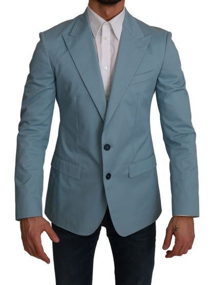 Dolce &amp; Gabbana Elegante blazer azul con estampado de fantasía
