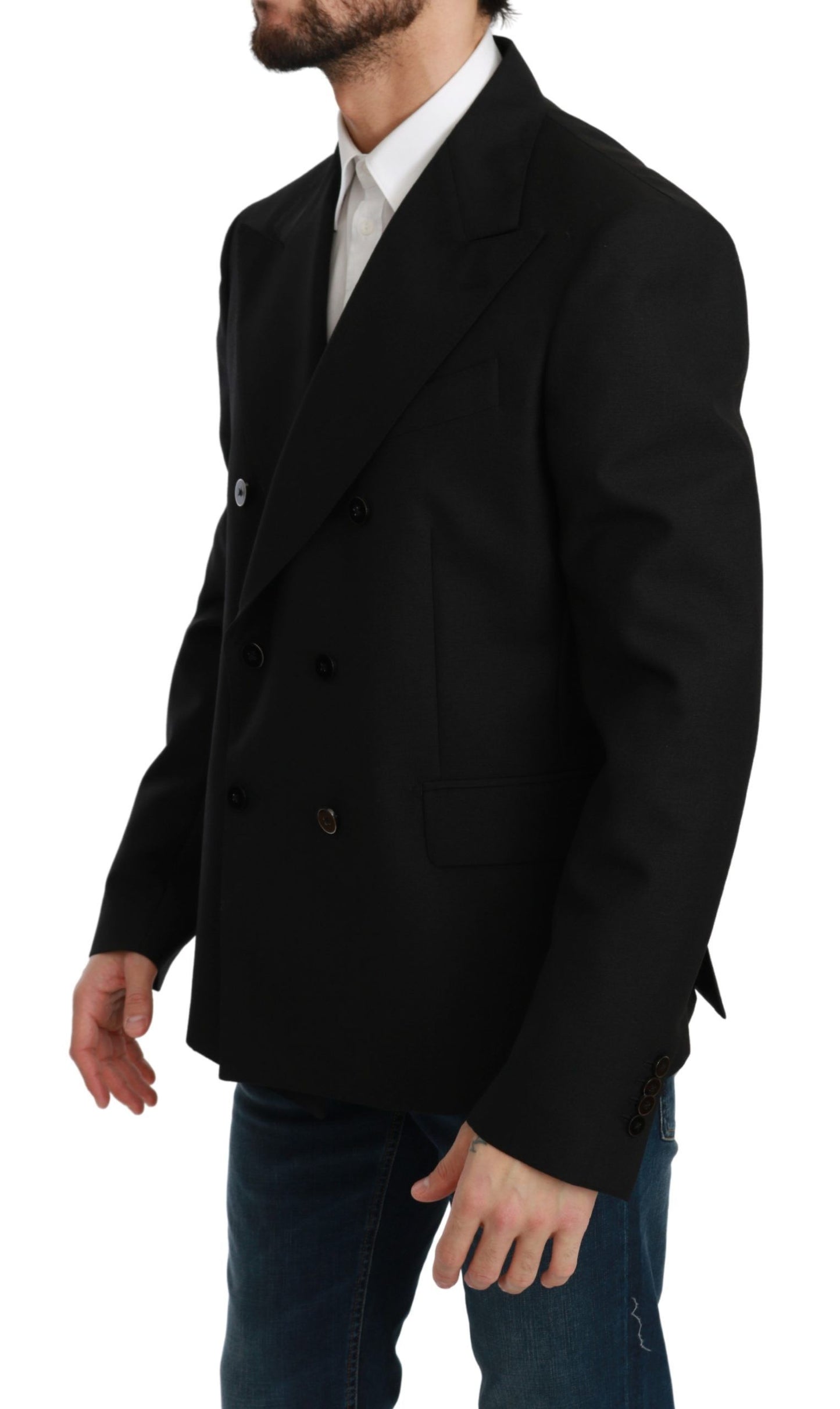 Dolce &amp; Gabbana Elegante blazer formal negro de corte slim