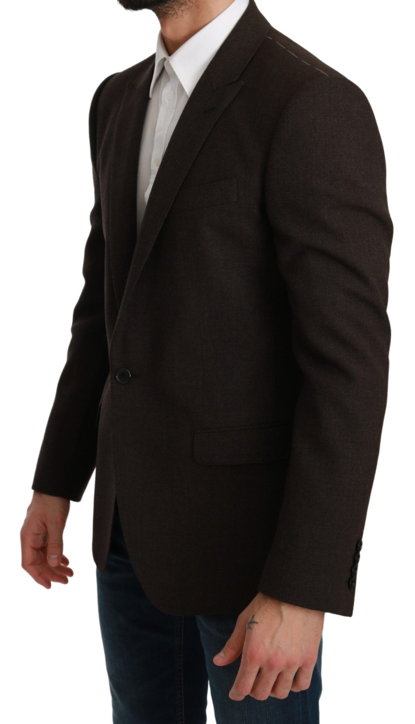 Dolce &amp; Gabbana Elegante blazer Martini de lana virgen marrón