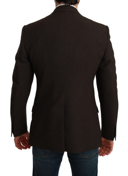 Dolce &amp; Gabbana Elegante blazer Martini de lana virgen marrón