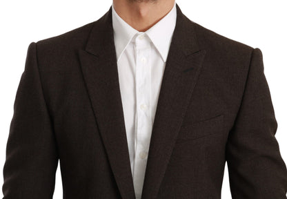 Dolce &amp; Gabbana Elegante blazer Martini de lana virgen marrón