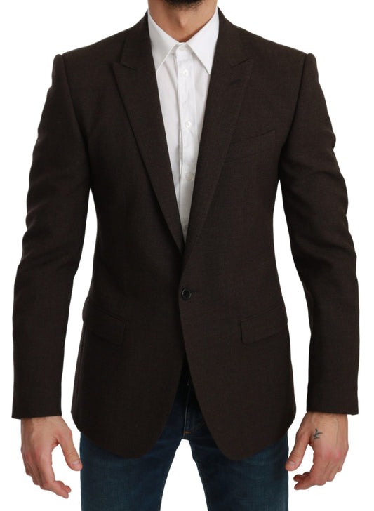 Dolce &amp; Gabbana Elegante blazer Martini de lana virgen marrón