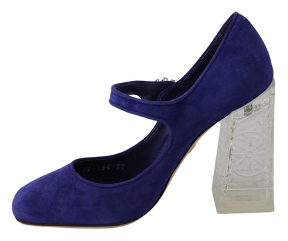 Escarpins Mary Janes en daim violet Dolce &amp; Gabbana