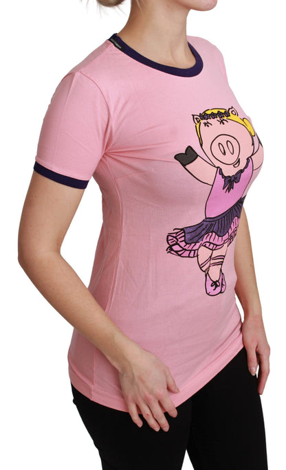 Dolce &amp; Gabbana T-shirt ras du cou rose année du cochon