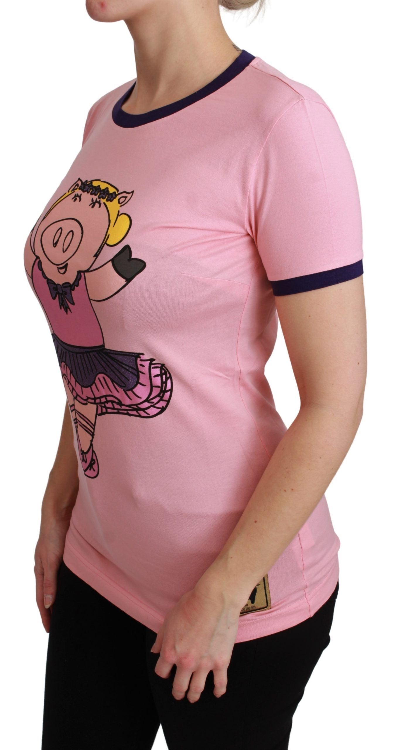 Dolce &amp; Gabbana T-shirt ras du cou rose année du cochon