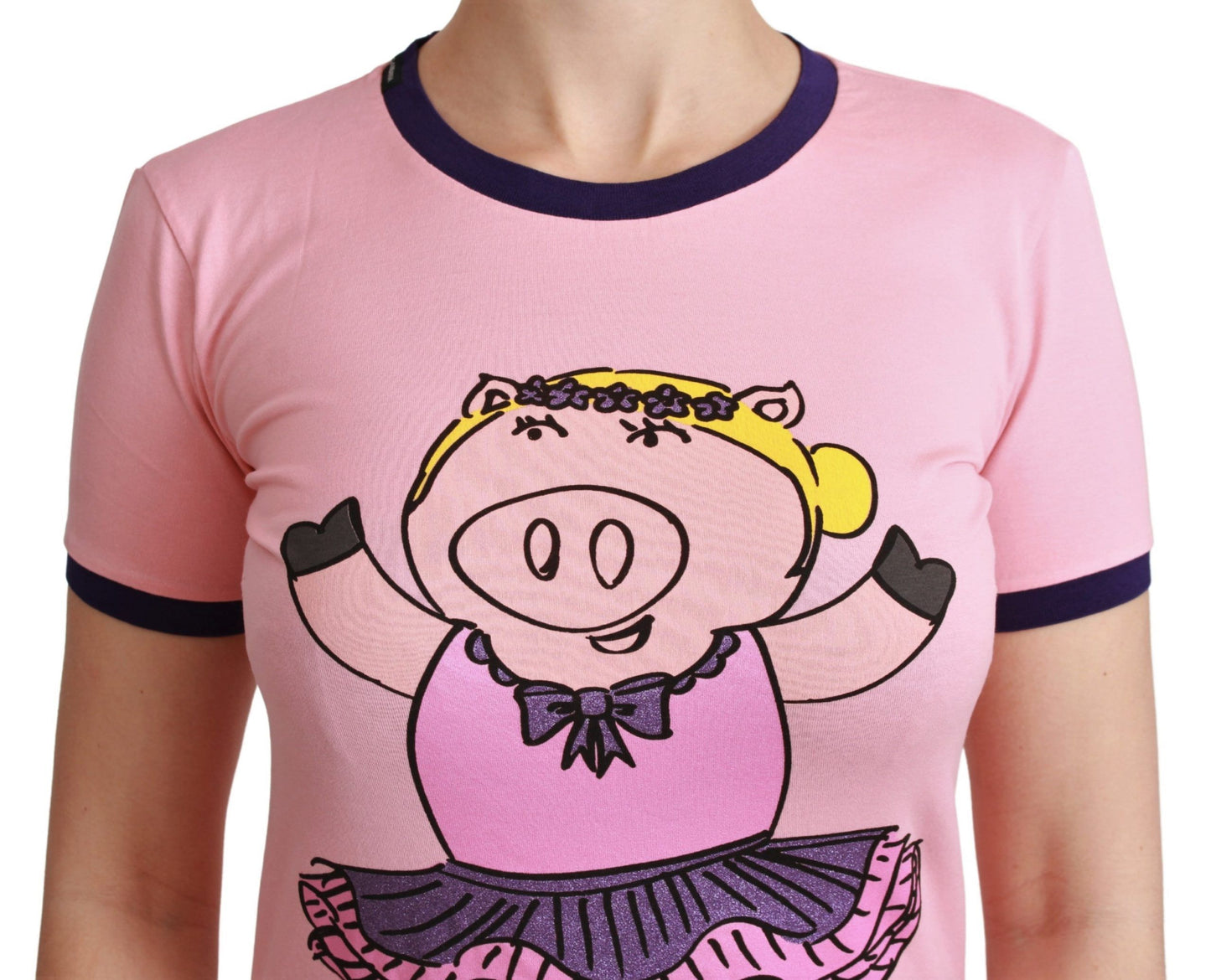 Dolce &amp; Gabbana T-shirt ras du cou rose année du cochon