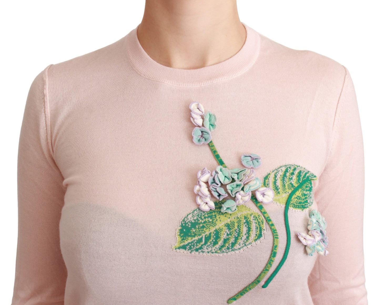 Pull brodé à fleurs en soie mélangée Dolce &amp; gabbana