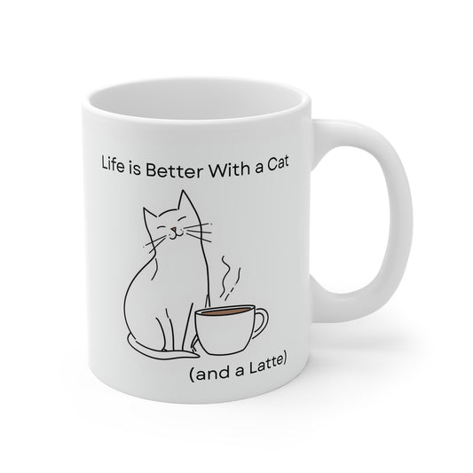 Mug - Life Is Better With A Cat and a Latte