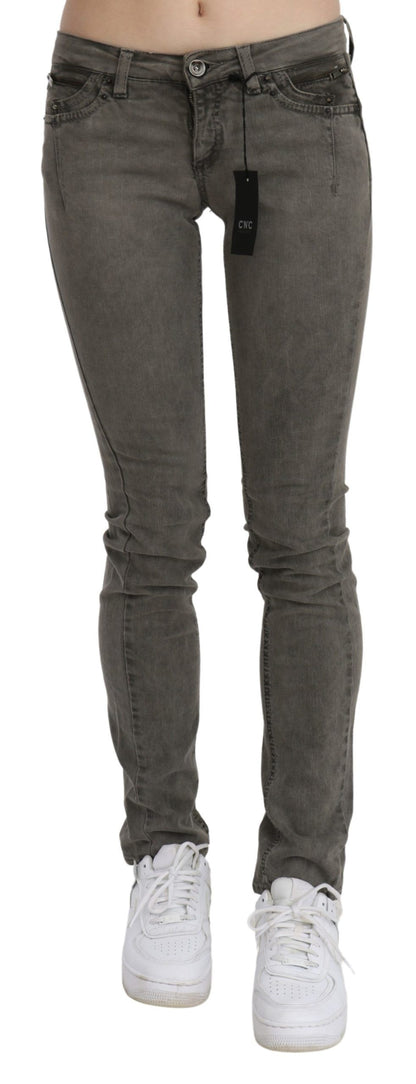 Costume national jean slim en coton gris