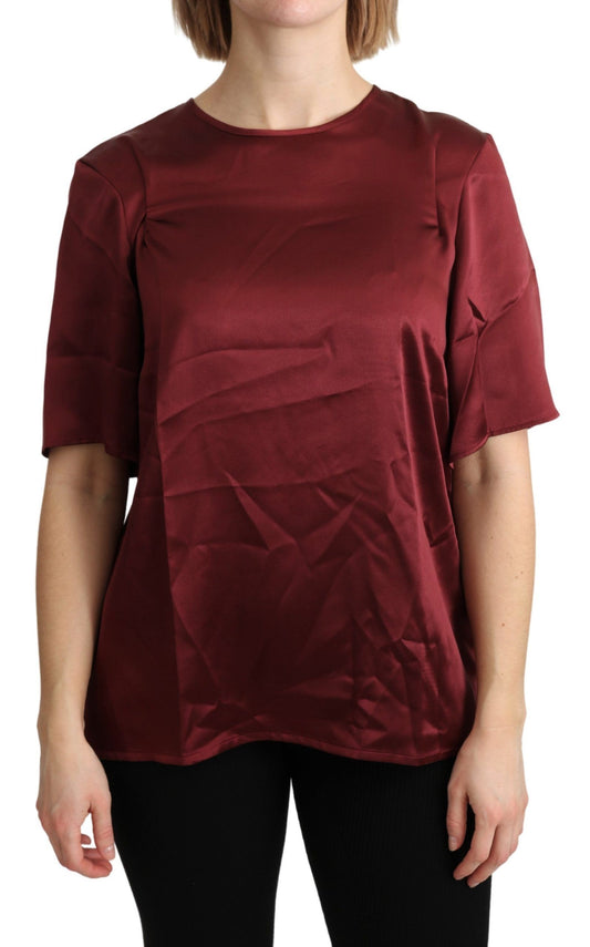 Dolce & Gabbana Elegant Silk Bordeaux Blouse