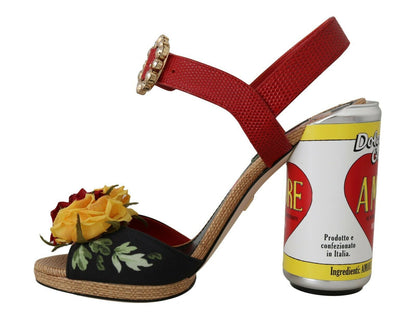 Dolce &amp; gabbana sandales ornées de cristaux floraux multicolores