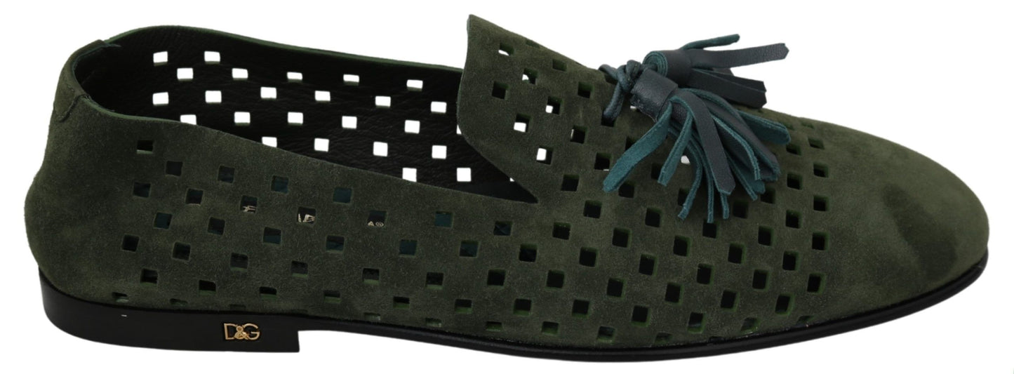 Mocassins en daim vert Dolce &amp; Gabbana pour homme