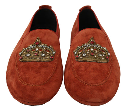 Dolce &amp; gabbana pantoufles mocassins en cuir orange