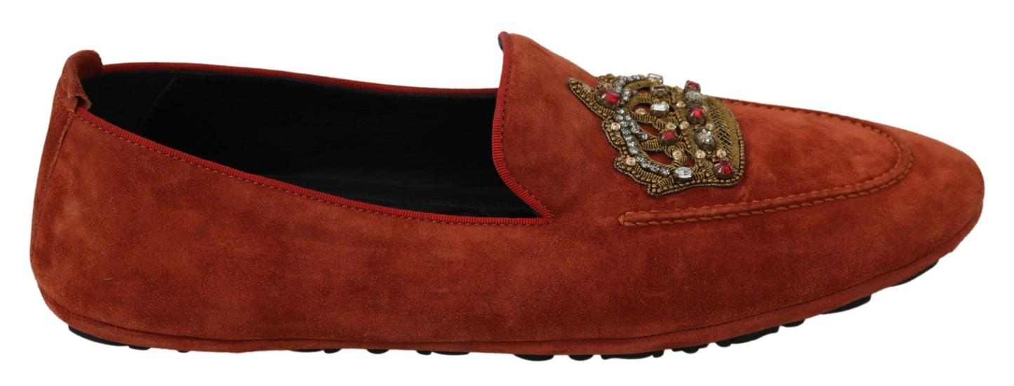 Dolce &amp; gabbana pantoufles mocassins en cuir orange