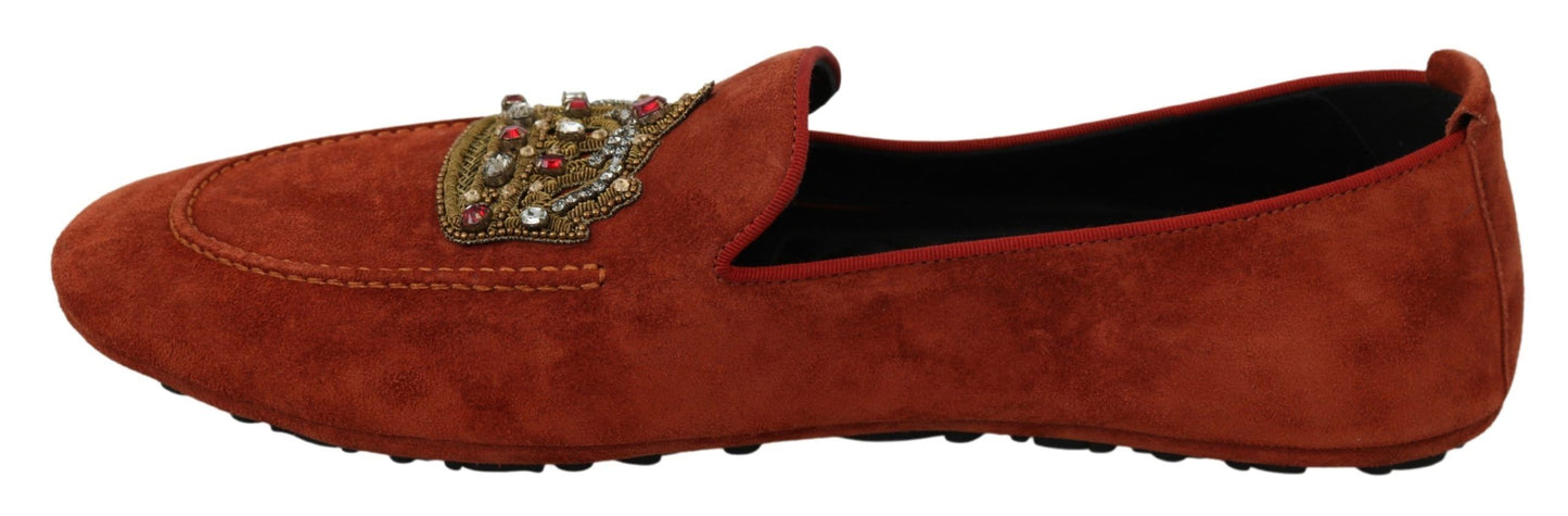 Dolce &amp; gabbana pantoufles mocassins en cuir orange