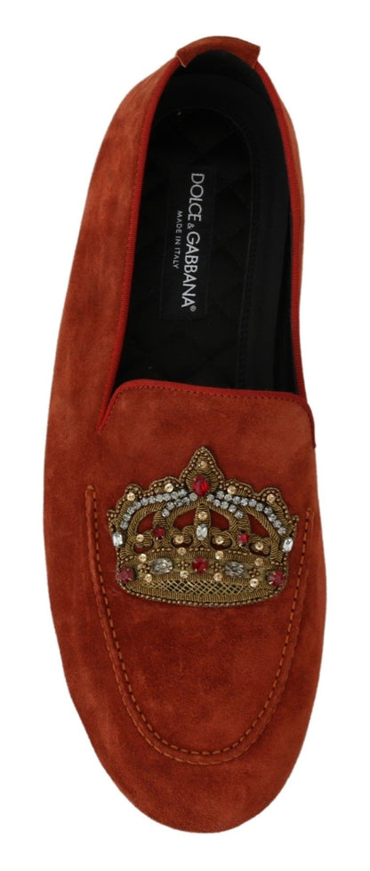 Dolce &amp; gabbana pantoufles mocassins en cuir orange