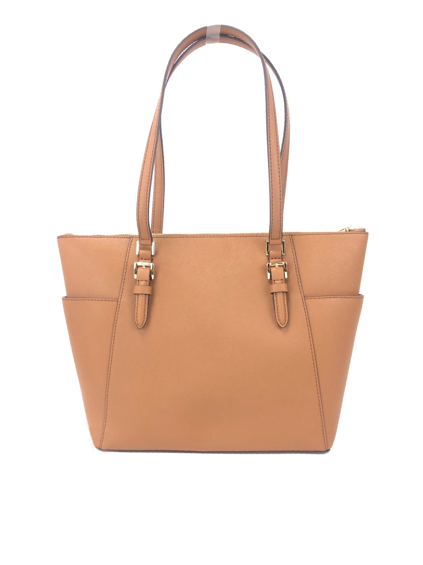 Michael kors charlotte signature cuir grand sac à main zippé sur le dessus