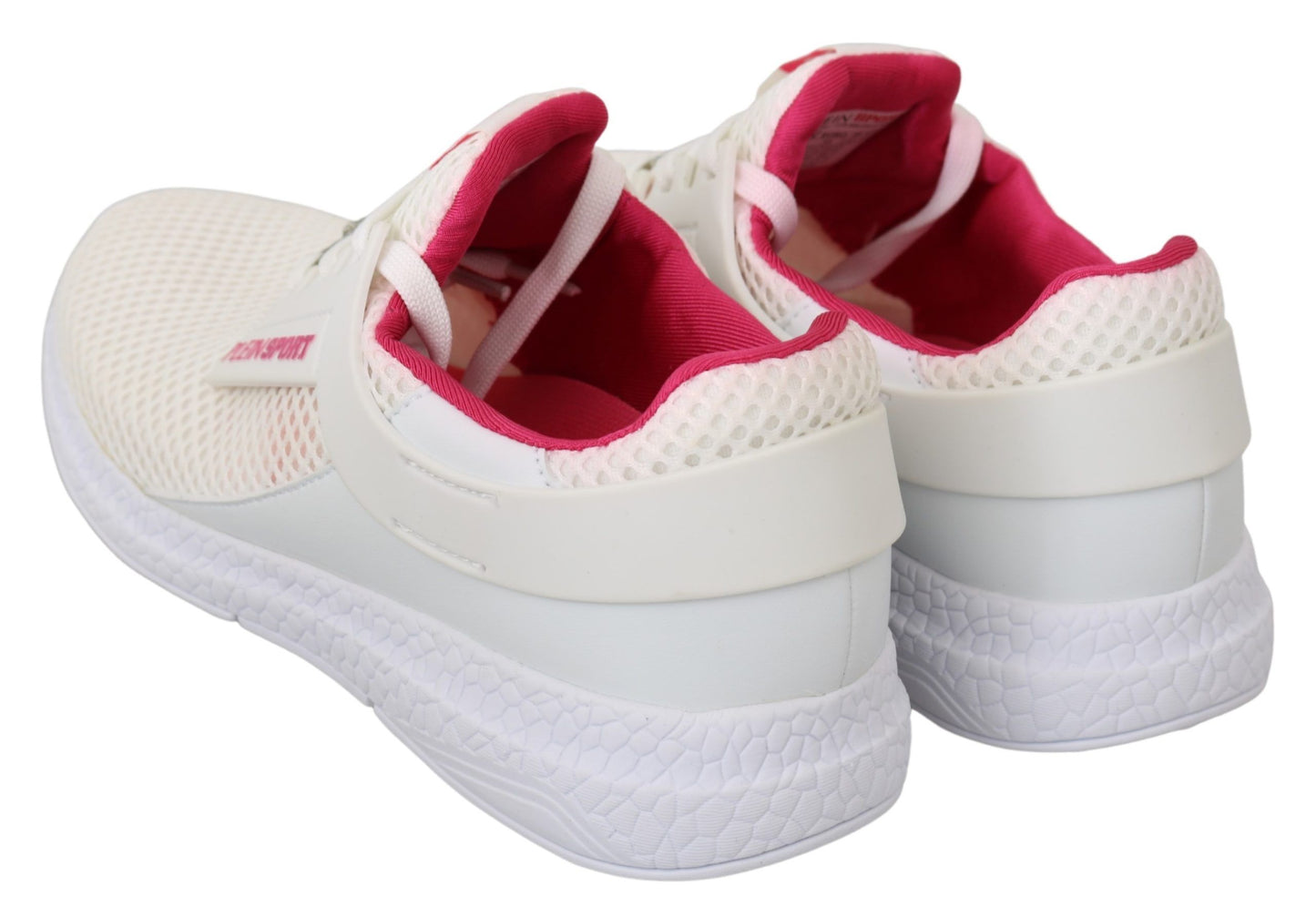 Baskets Philipp Plein Becky blanches avec détails roses