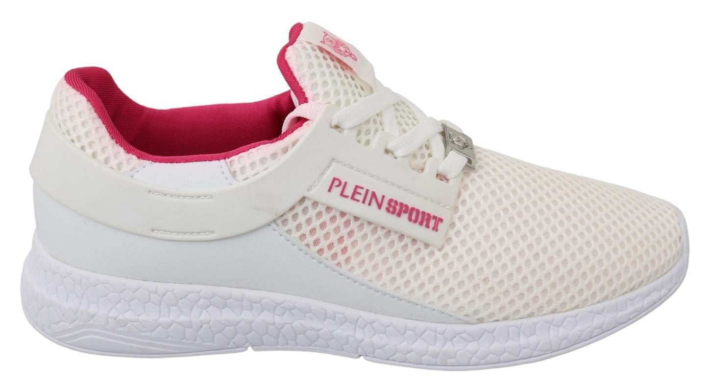 Baskets Philipp Plein Becky blanches avec détails roses