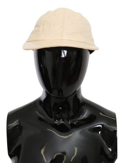 Casquette de baseball en cuir d'agneau blanc Dolce &amp; gabbana