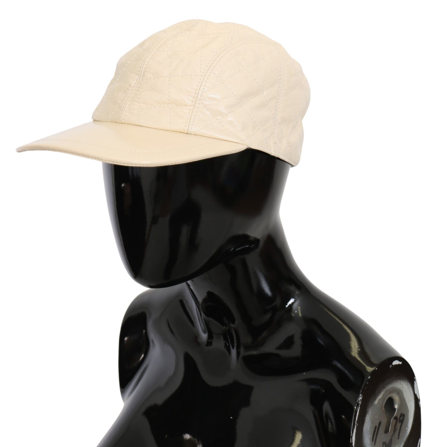 Casquette de baseball en cuir d'agneau blanc Dolce &amp; gabbana