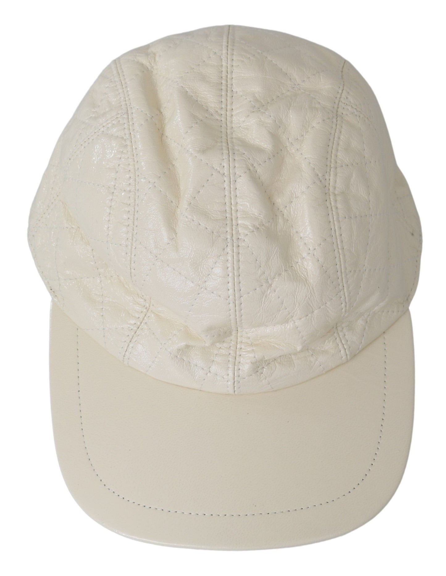 Casquette de baseball en cuir d'agneau blanc Dolce &amp; gabbana