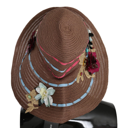 Chapeau souple en paille Dolce &amp; gabbana avec accents floraux