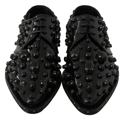 Chaussures habillées noires Dolce &amp; Gabbana avec cristaux