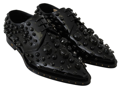 Chaussures habillées noires Dolce &amp; Gabbana avec cristaux