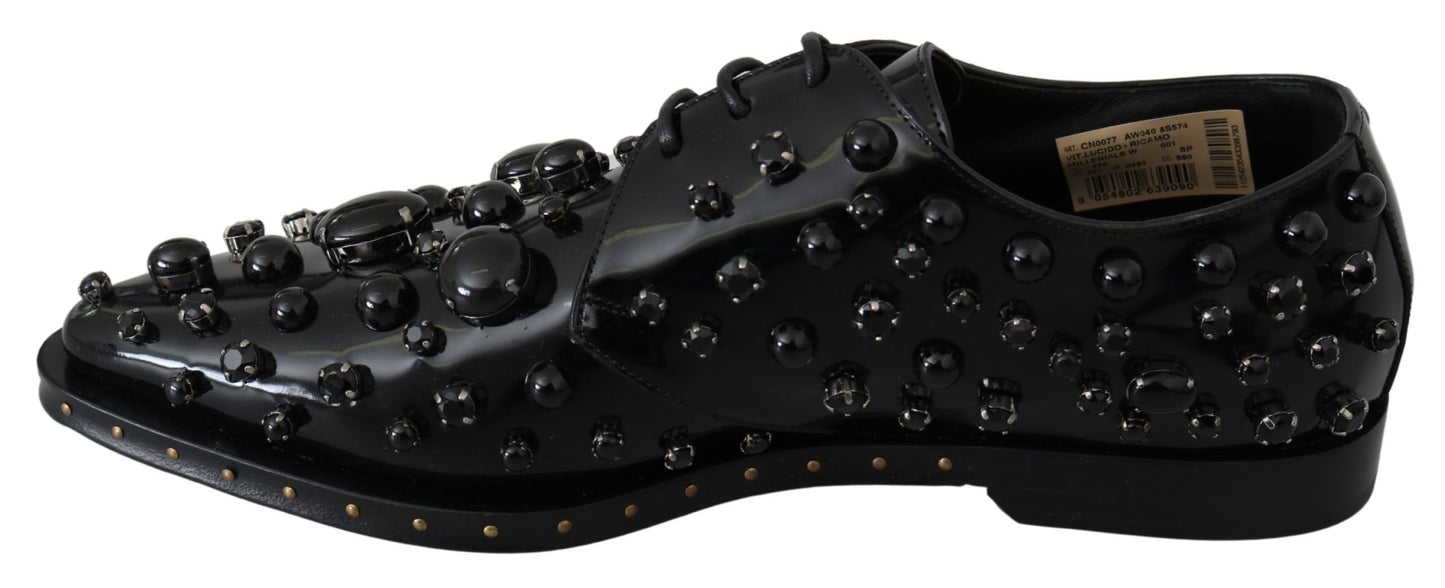 Chaussures habillées noires Dolce &amp; Gabbana avec cristaux