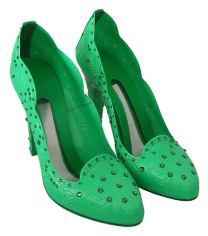 Dolce &amp; Gabbana - Enchanteurs escarpins Cendrillon en cristal - Vert luxuriant