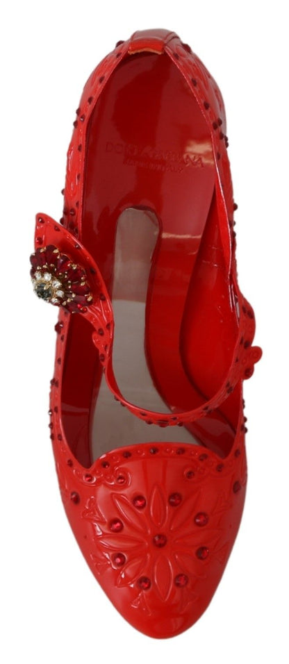 Escarpins Cendrillon en cristal rouge Dolce &amp; Gabbana