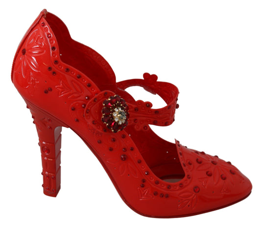 Escarpins Cendrillon en cristal rouge Dolce &amp; Gabbana