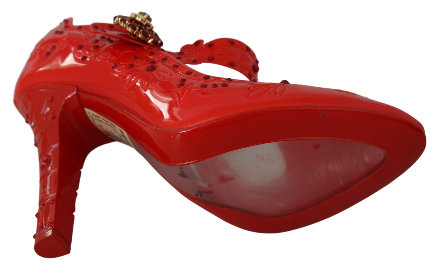 Escarpins Cendrillon en cristal rouge Dolce &amp; Gabbana