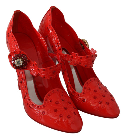 Escarpins Cendrillon en cristal rouge Dolce &amp; Gabbana