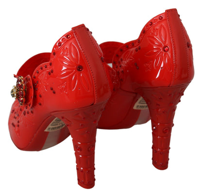 Escarpins Cendrillon en cristal rouge Dolce &amp; Gabbana