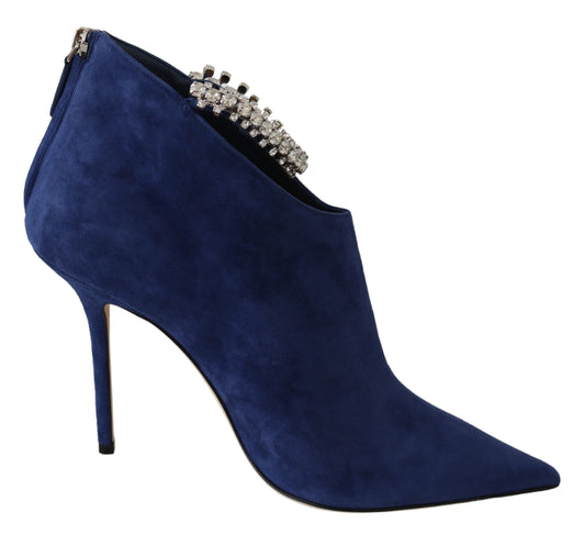 Jimmy Choo Pop Azul Cuero Blaize 100 Botas Zapatos