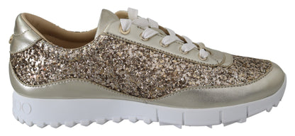 Jimmy Choo Zapatillas Monza Antiguas De Cuero Dorado