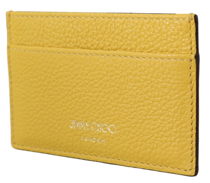 Porte-cartes en cuir jaune soleil Jimmy Choo