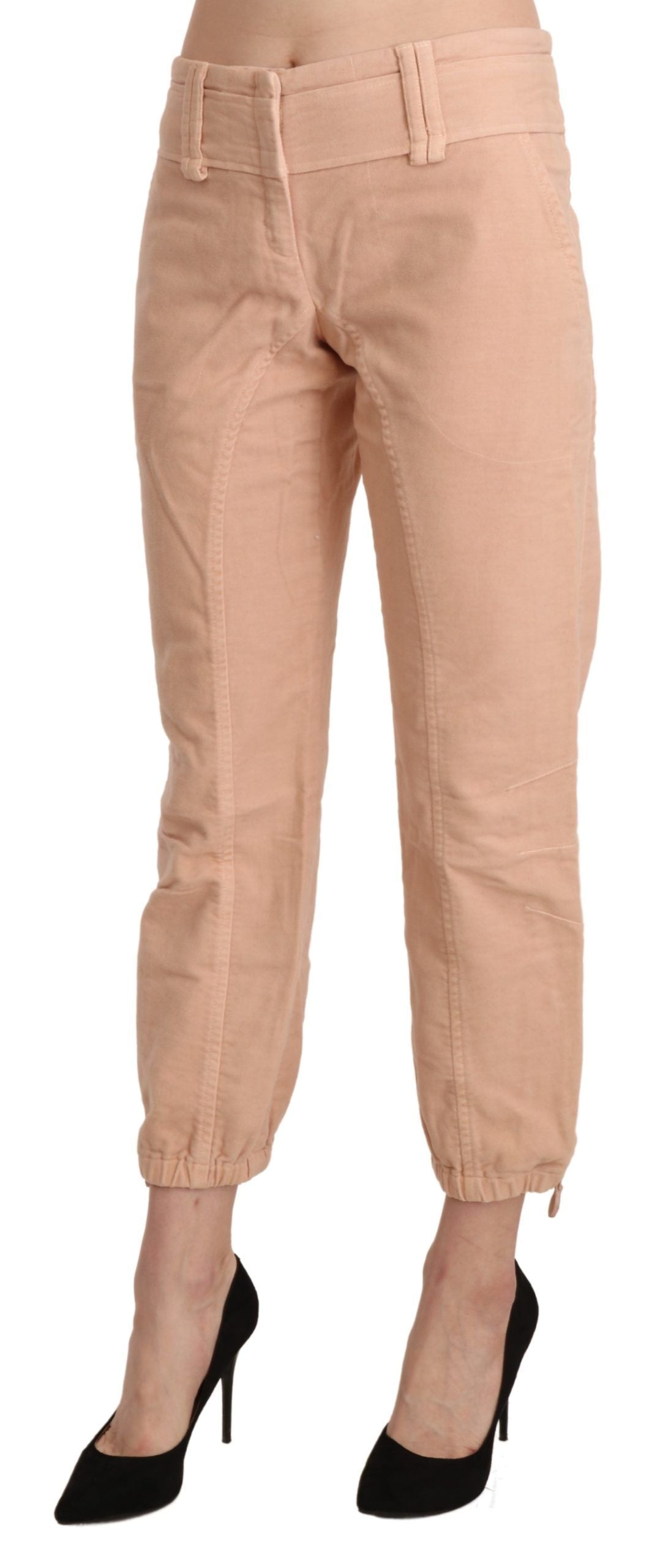 Ermanno scervino pantalon raccourci en coton beige