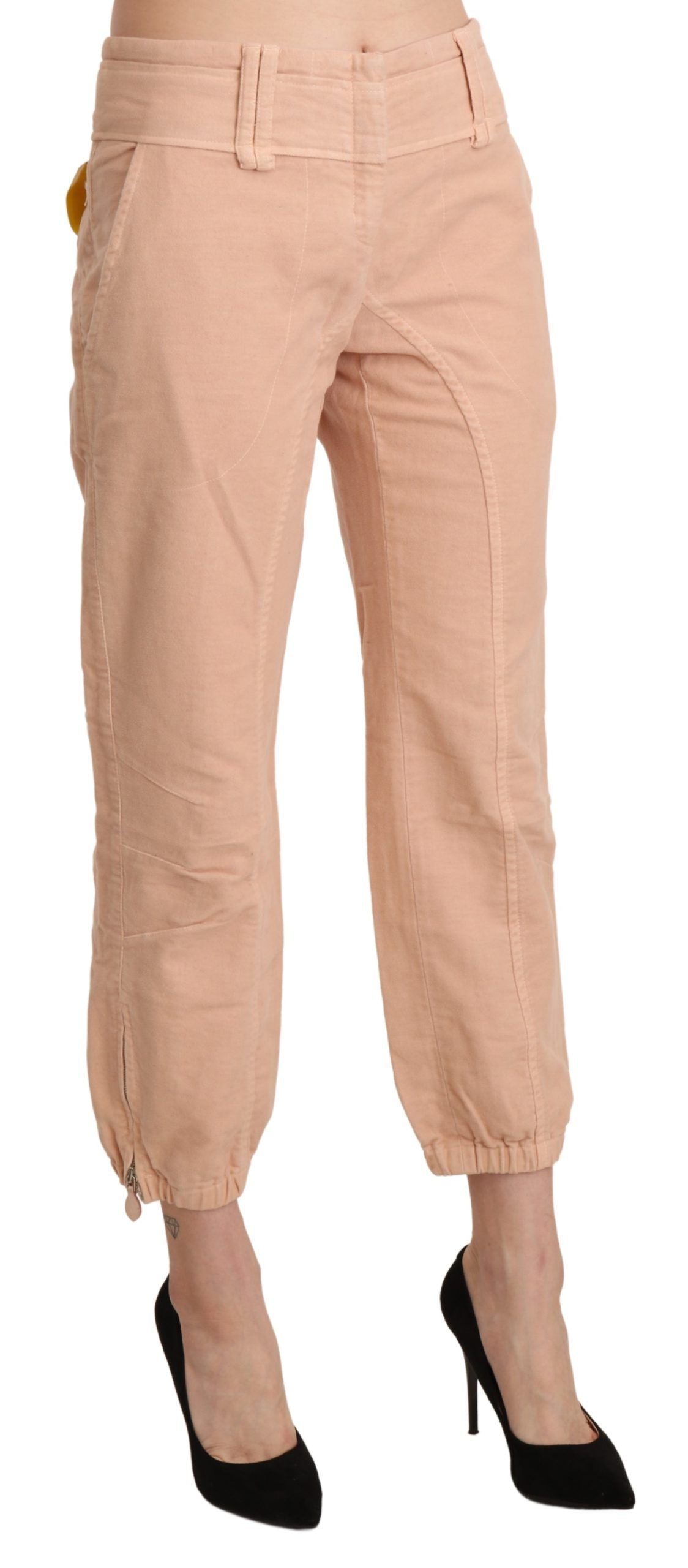 Ermanno scervino pantalon raccourci en coton beige