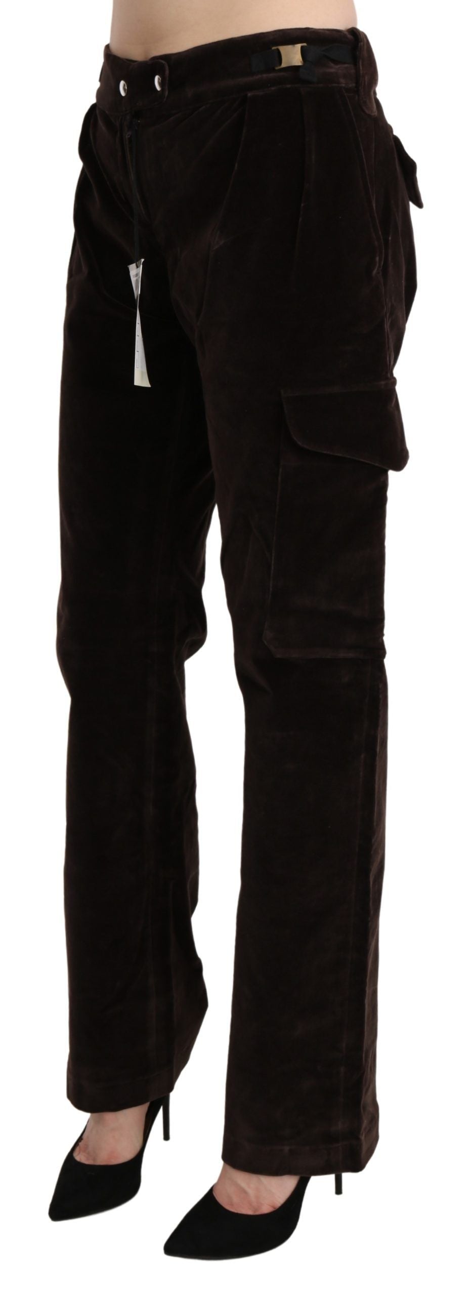 Ermanno Scervino - Pantalon cargo taille haute - Marron sophistiqué