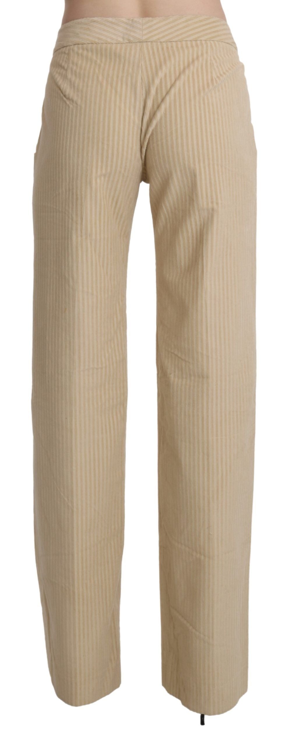 Ermanno scervino pantalon large taille haute beige