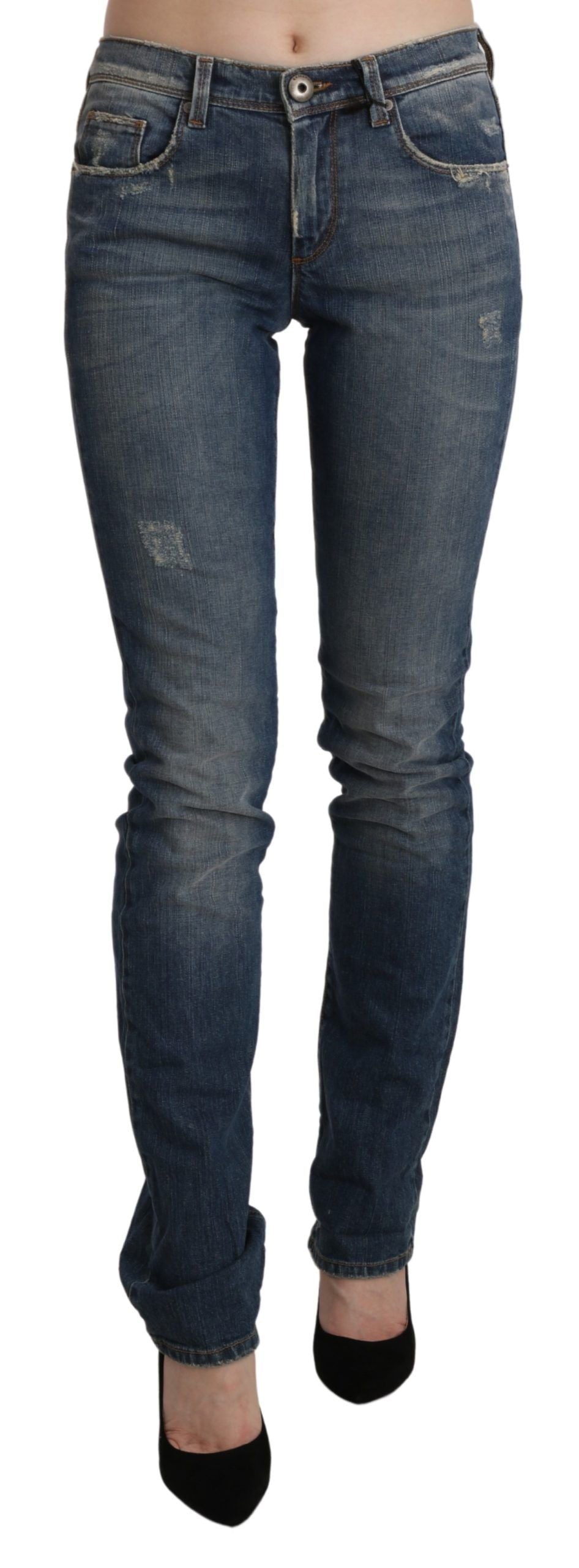 Ermanno Scervino - Jean skinny taille mi-haute - Bleu délavé