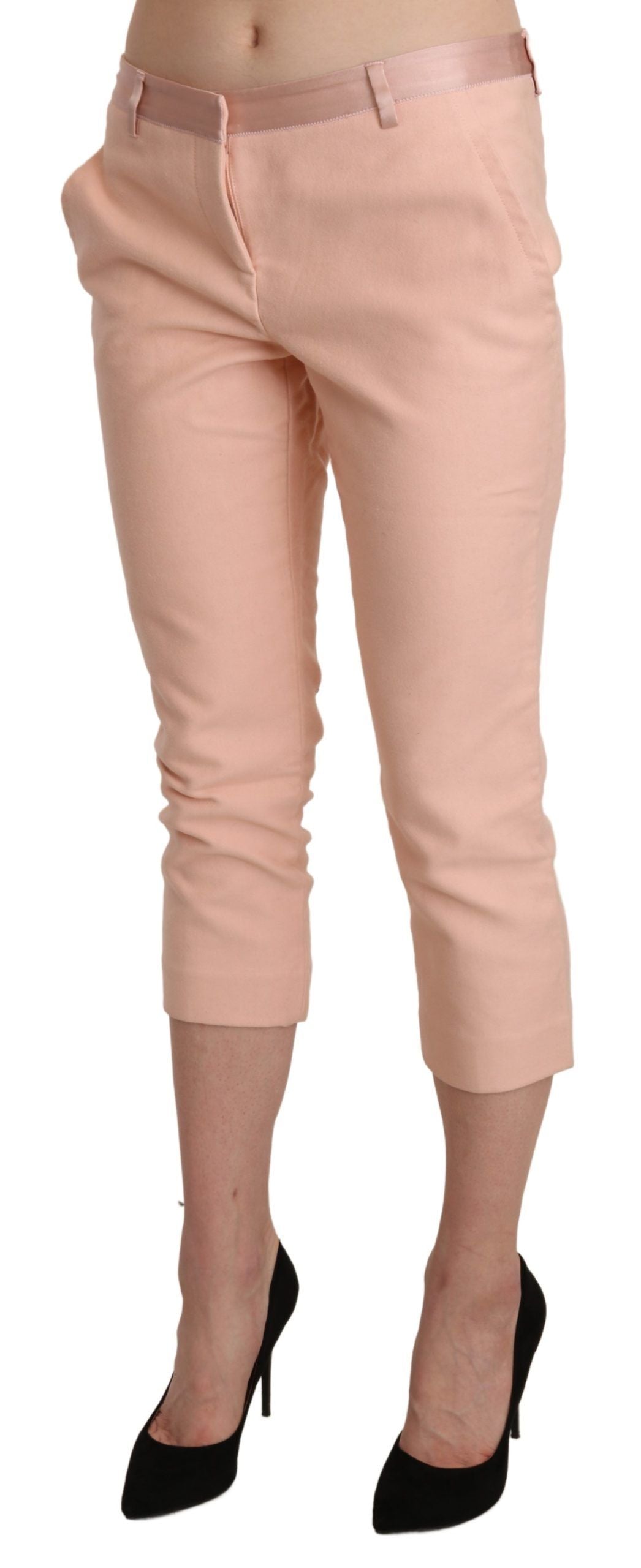 Ermanno scervino pantalon capri skinny rose