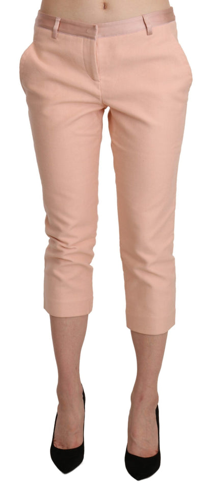 Ermanno scervino pantalon capri skinny rose