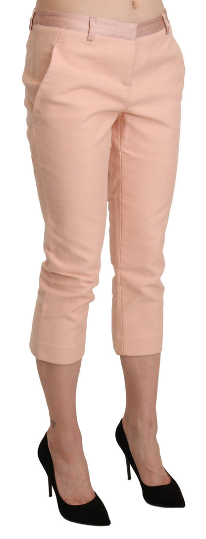 Ermanno scervino pantalon capri skinny rose